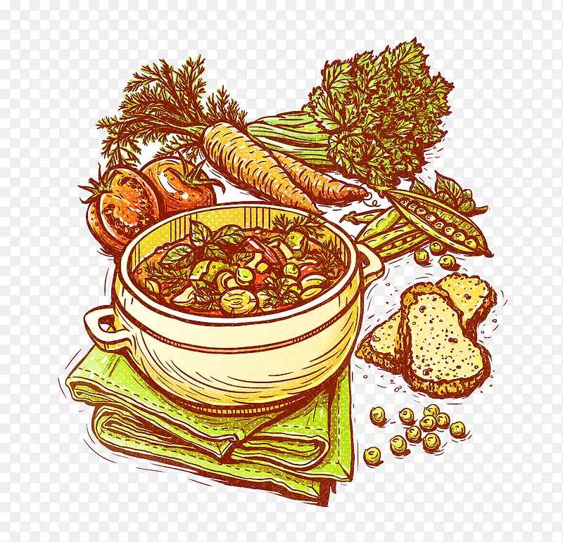 手绘蔬菜水果食物图案