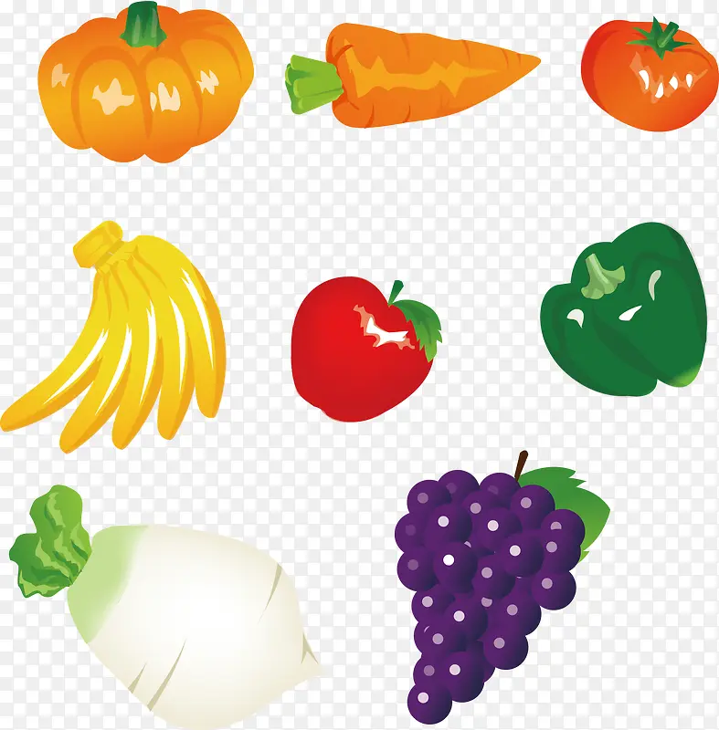 矢量蔬菜水果卡通手绘素材