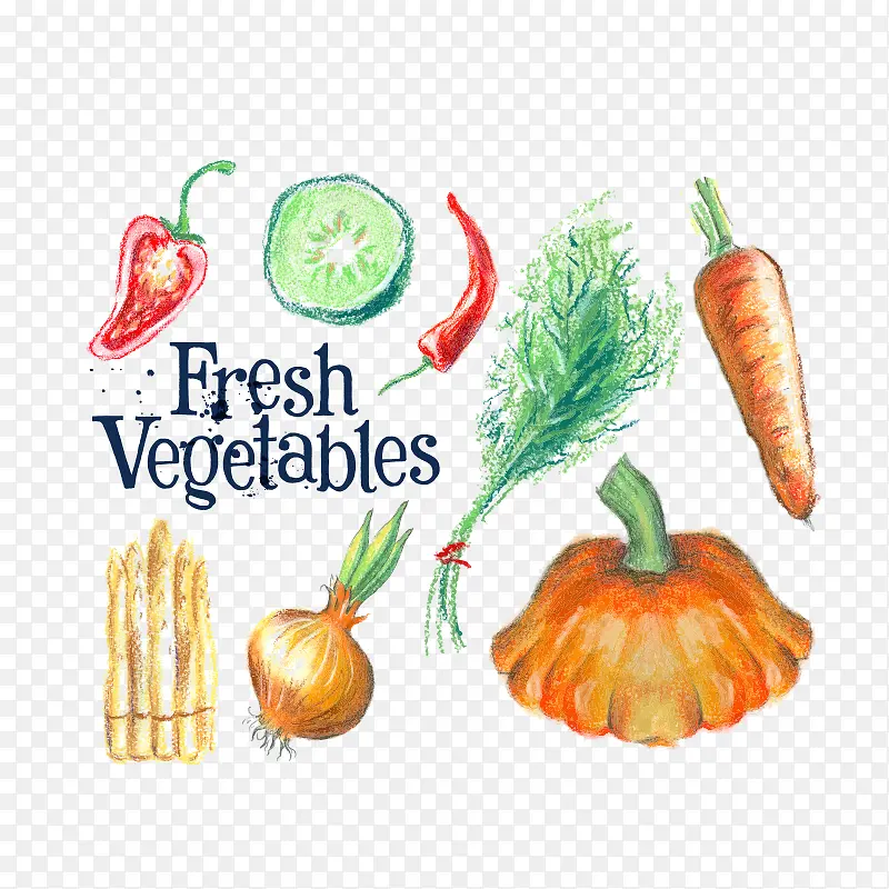 蔬菜手绘png免费素材矢量