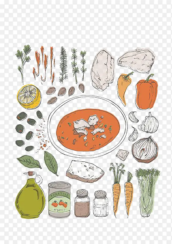 手绘食材