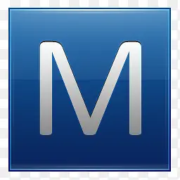 字母M蓝色图标