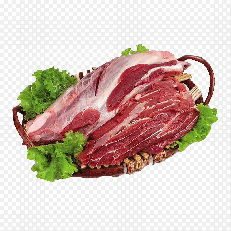 篮子装猪肉和生菜