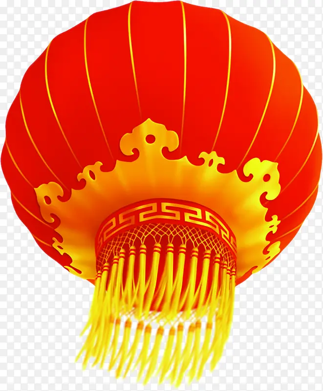 黄红色新年手绘灯笼