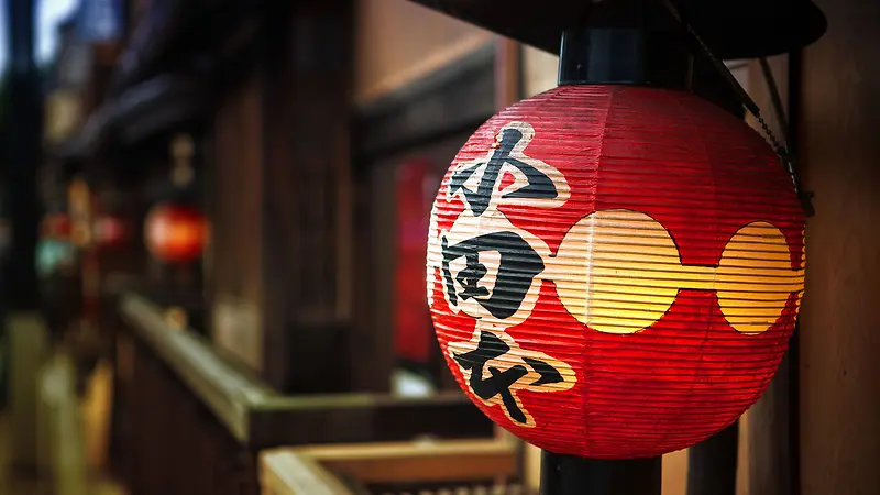 日本红色灯笼摄影图