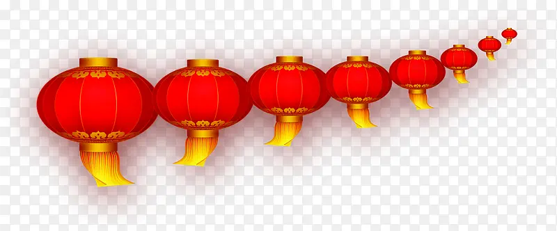 红色质感的中国风灯笼