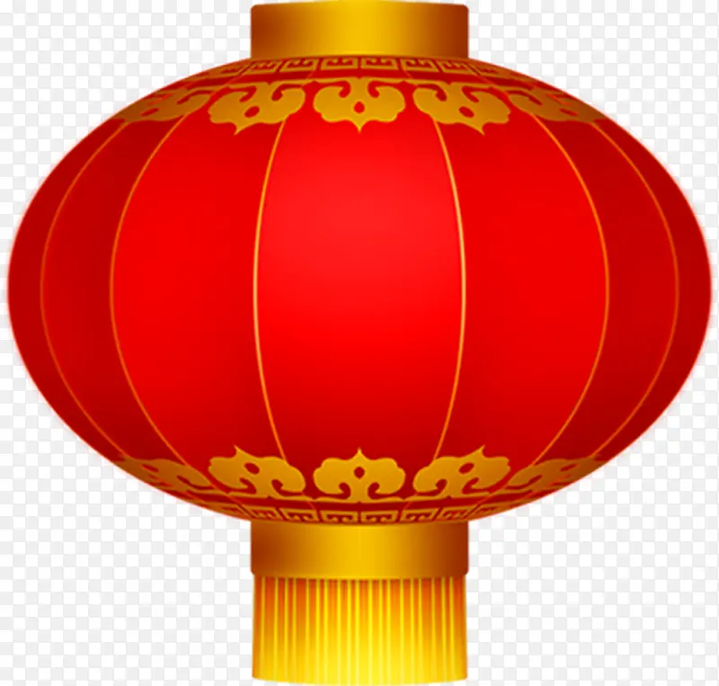 红色质感中国风灯笼元素