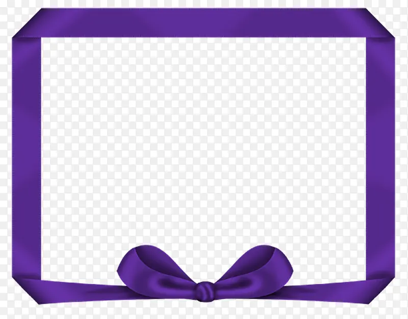 紫色蝴蝶结边框