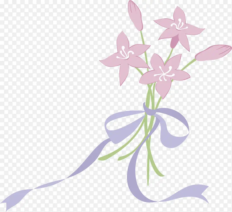 紫色手绘花束