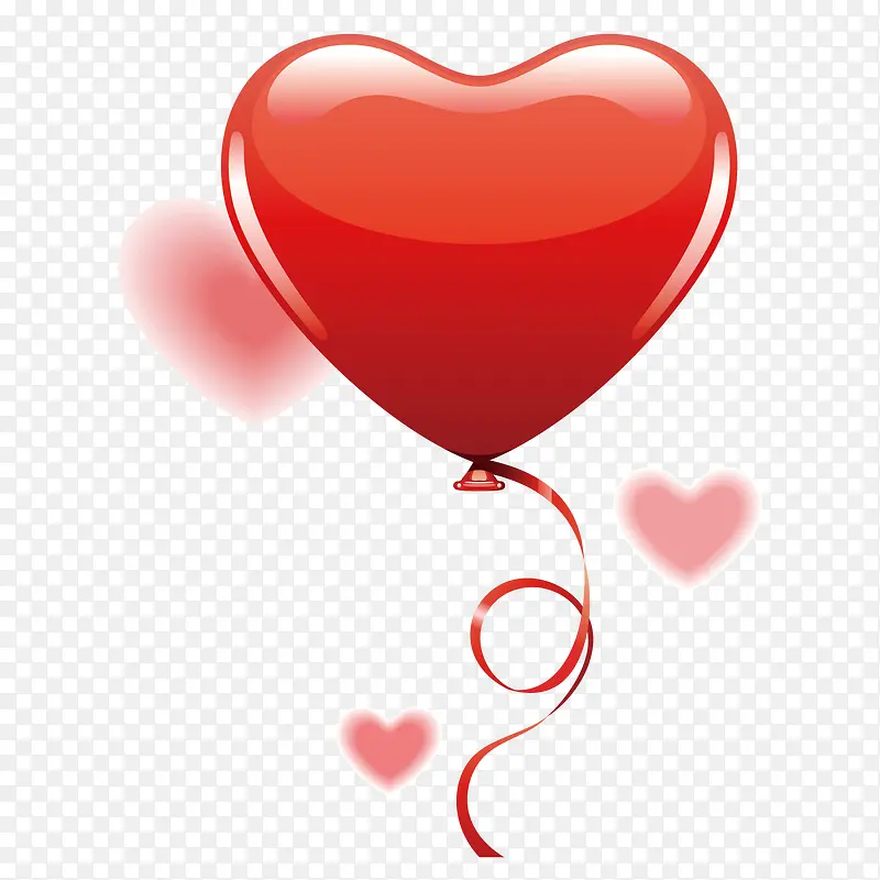 浪漫爱情情人节心形气球丝带
