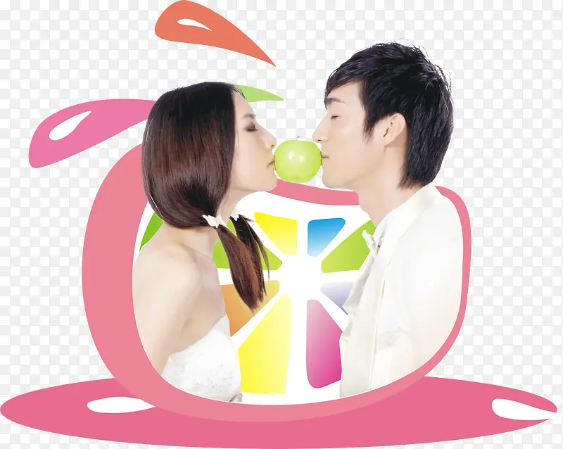 情侣吃苹果