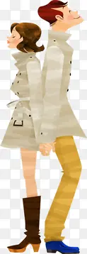 卡通情侣男女