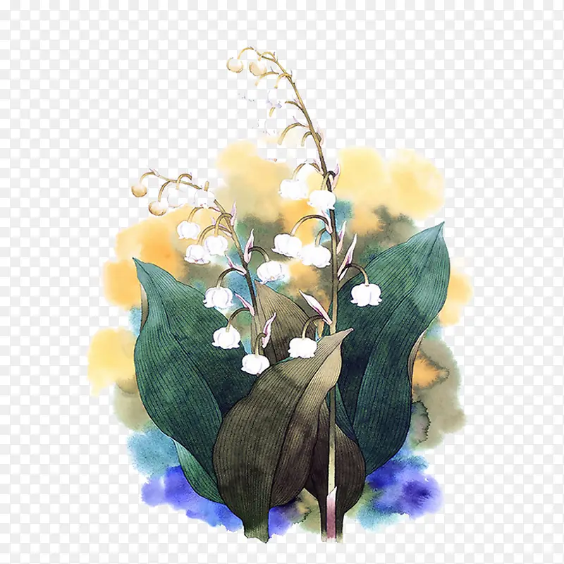 水墨铃铛花图片素材
