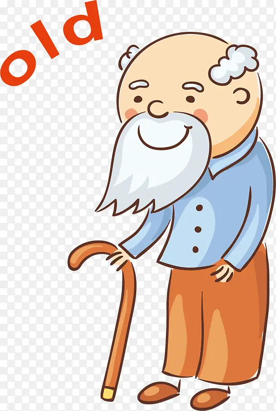 矢量图创意老人老爷爷