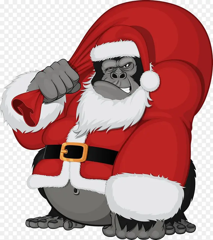 圣诞老人版的猩猩