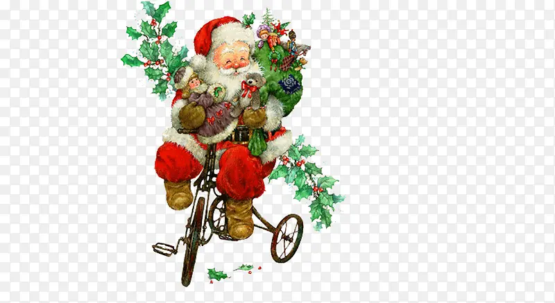 圣诞老人骑单车
