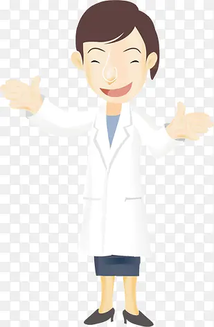 扁平卡通人物造型女医生