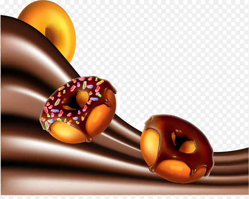 矢量手绘巧克力甜甜圈