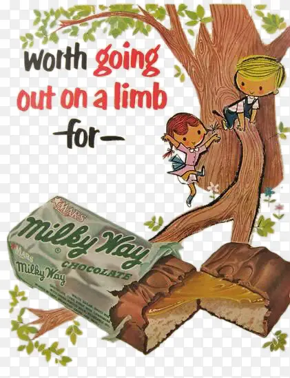 爬树男女孩与巧克力海报