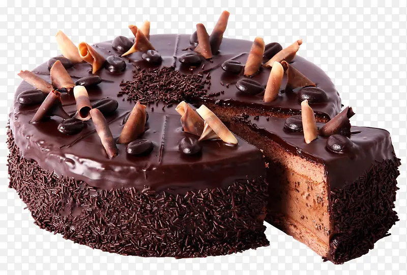 巧克力慕斯生日蛋糕抠图