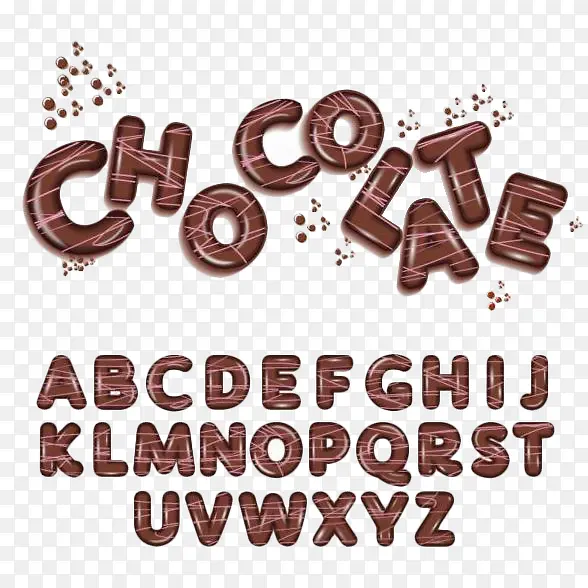 巧克力字母PNG图片