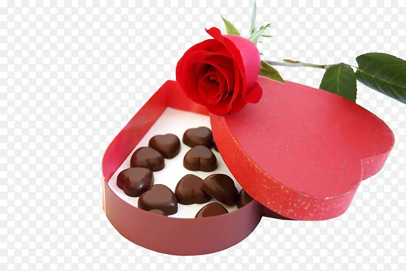 玫瑰花心形巧克力png素材