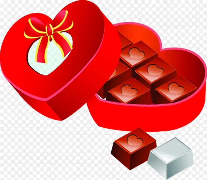 红色爱心巧克力礼盒