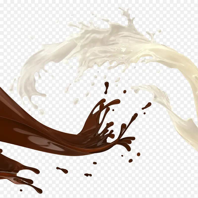 手绘牛奶巧克力液体