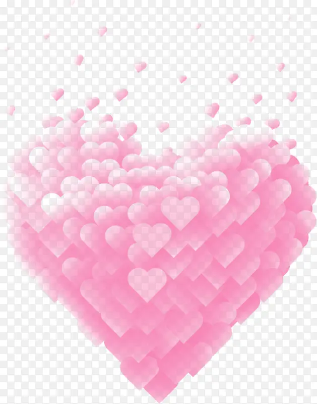 粉红色心形表白活动恋爱素材