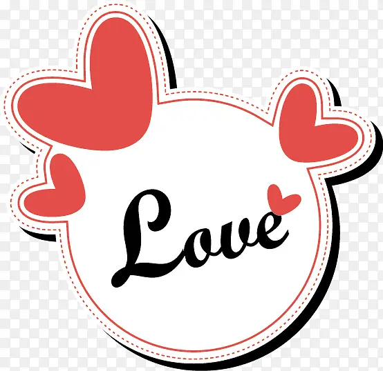 情人节主题爱心I  LOVE  YOU边框