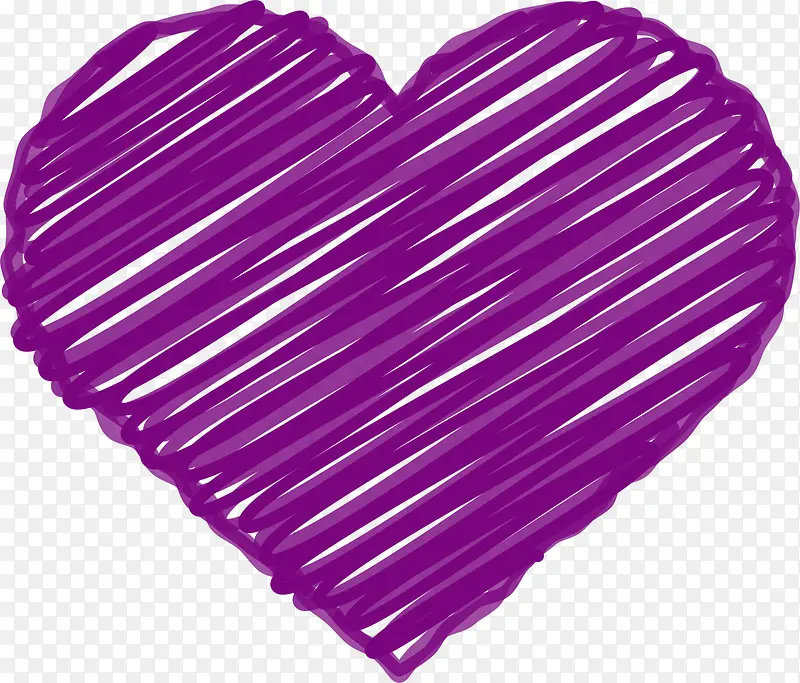 情人节手绘紫色爱心