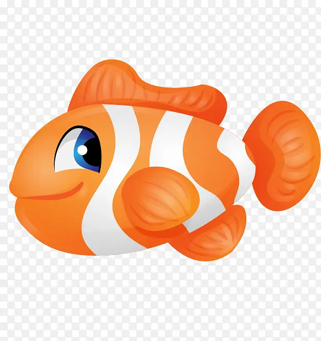 卡通手绘彩色橙色鱼