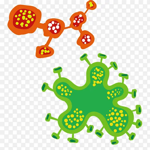 平面病毒细胞矢量图