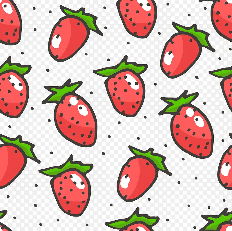 草莓插画矢量