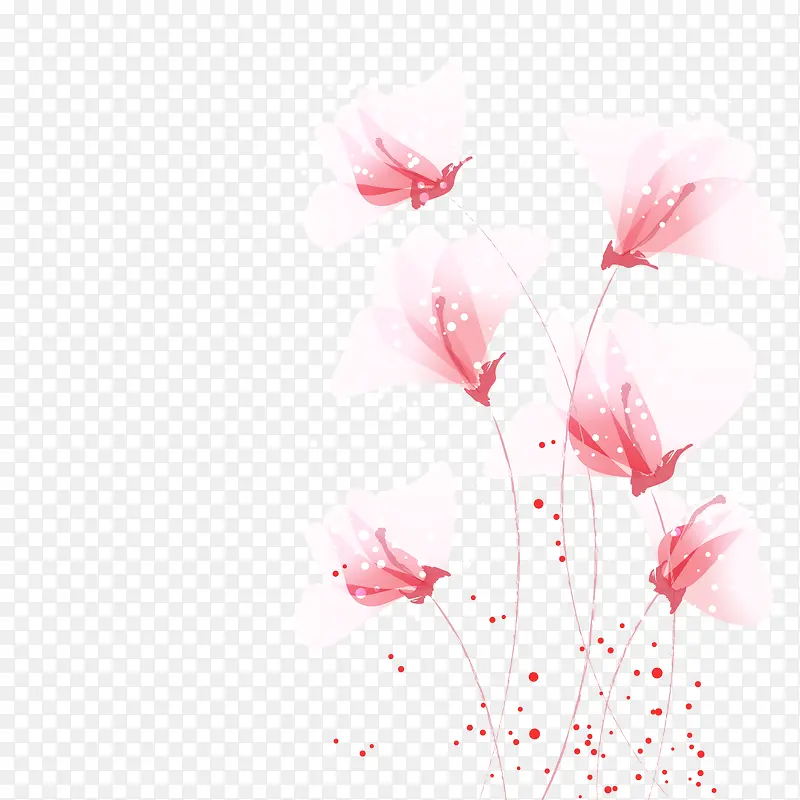 矢量梦幻粉花
