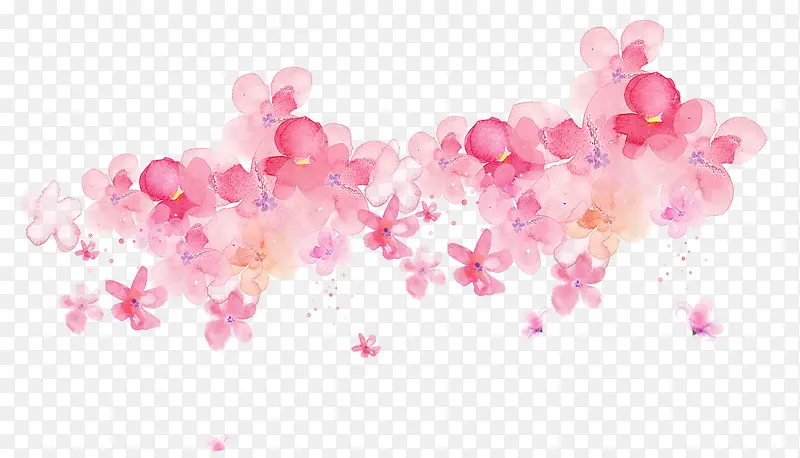 唯美手绘粉色花朵