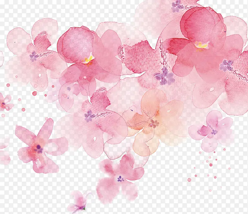 粉色水墨花瓣