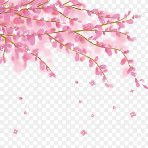 粉色唯美装饰桃花设计图