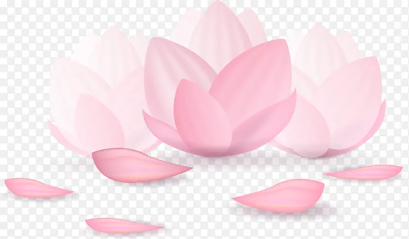 矢量手绘粉色花朵花瓣