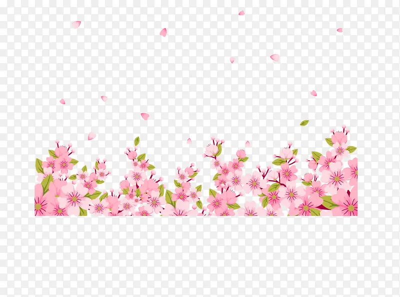 粉色美丽春季花丛