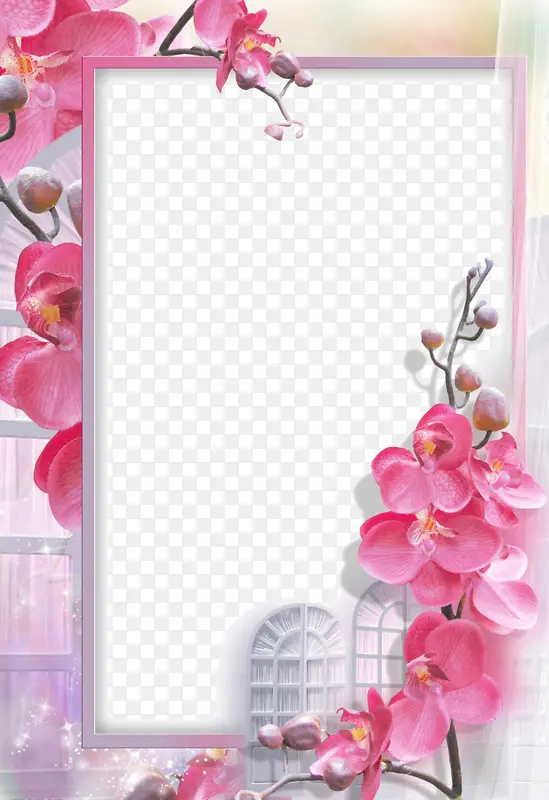 粉色花瓣背景边框