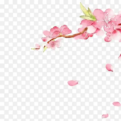 粉色花朵手绘花瓣飞舞