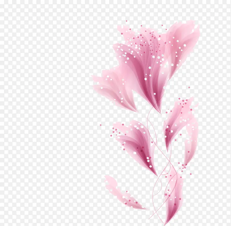 矢量唯美粉色花朵
