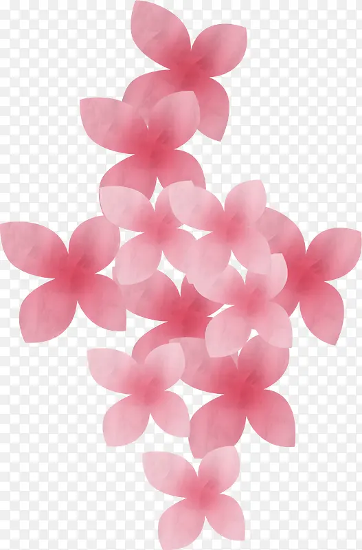 手绘粉色花瓣素材