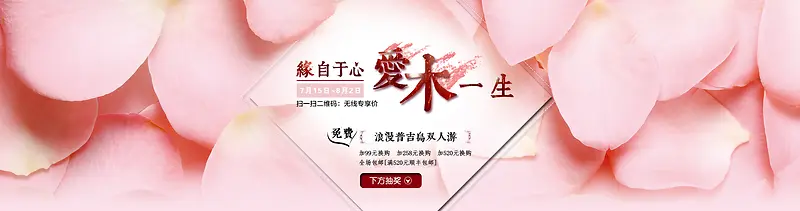 粉色花瓣梦幻海报