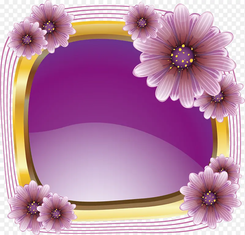 紫色花纹边框纹理