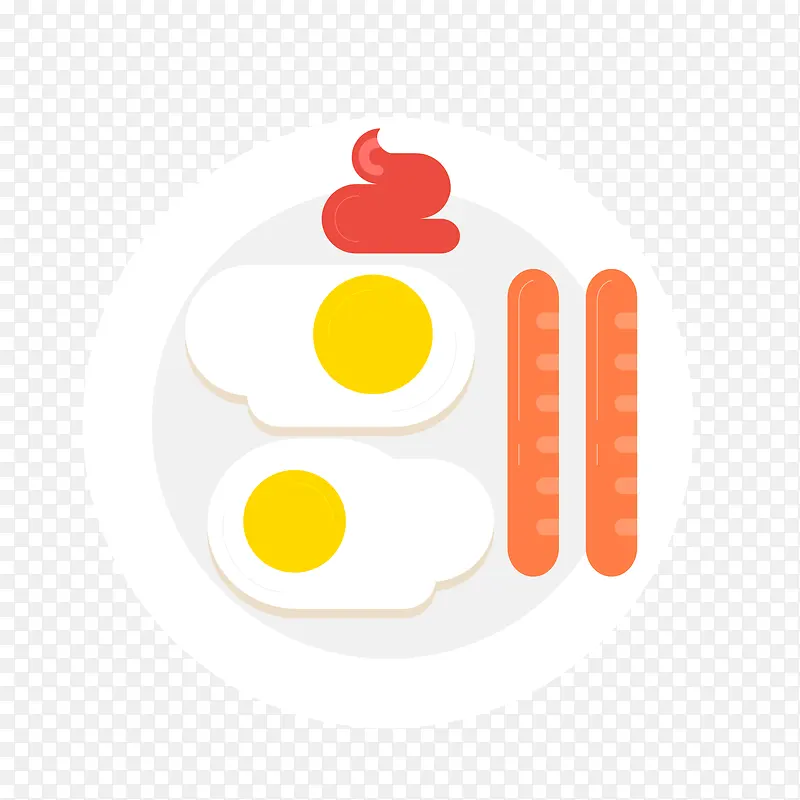 灰色圆弧煎蛋食物元素