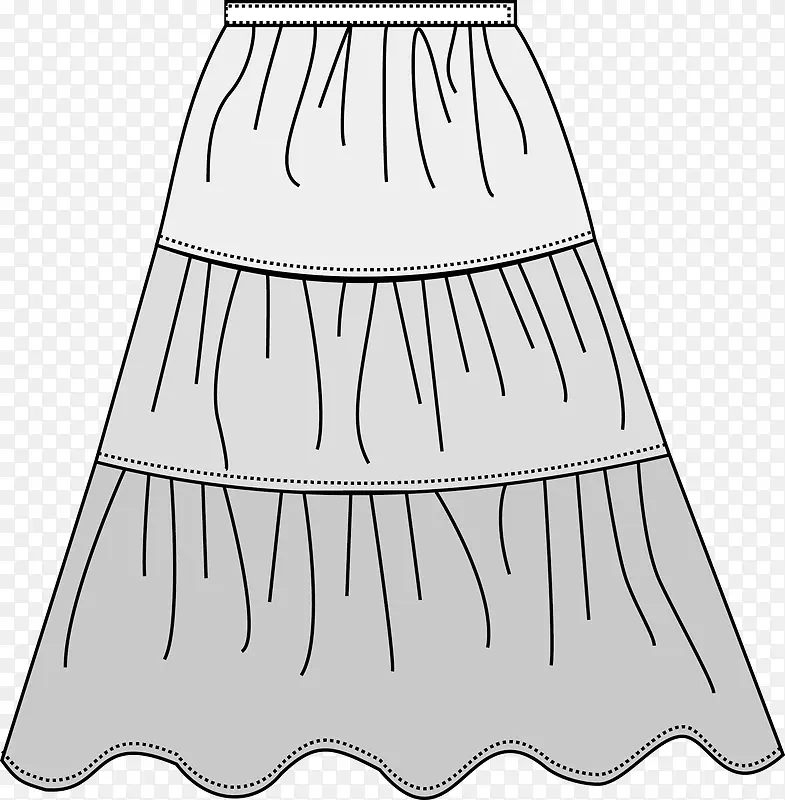 手绘短裙服装素材图