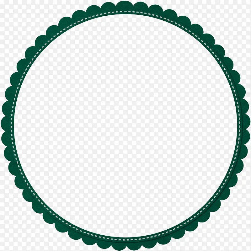 绿色简约花边圆圈边框纹理
