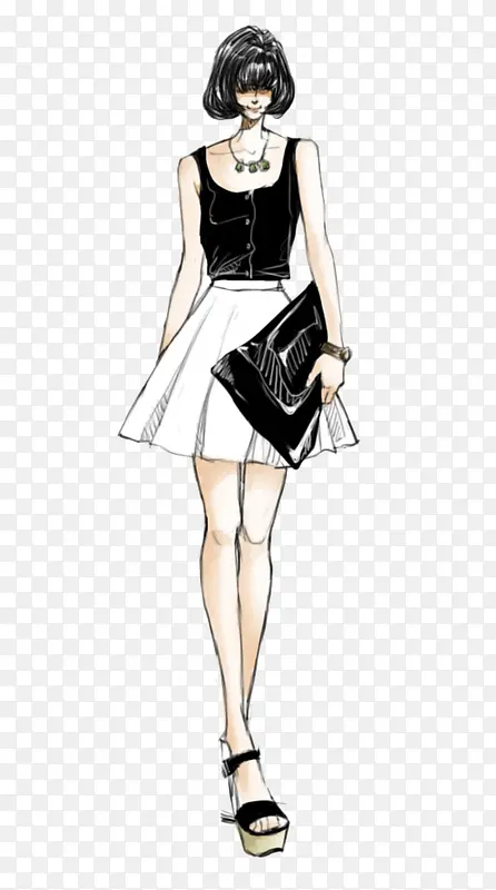 简约时尚女装插画设计