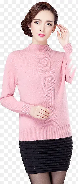 粉色针织女装素材